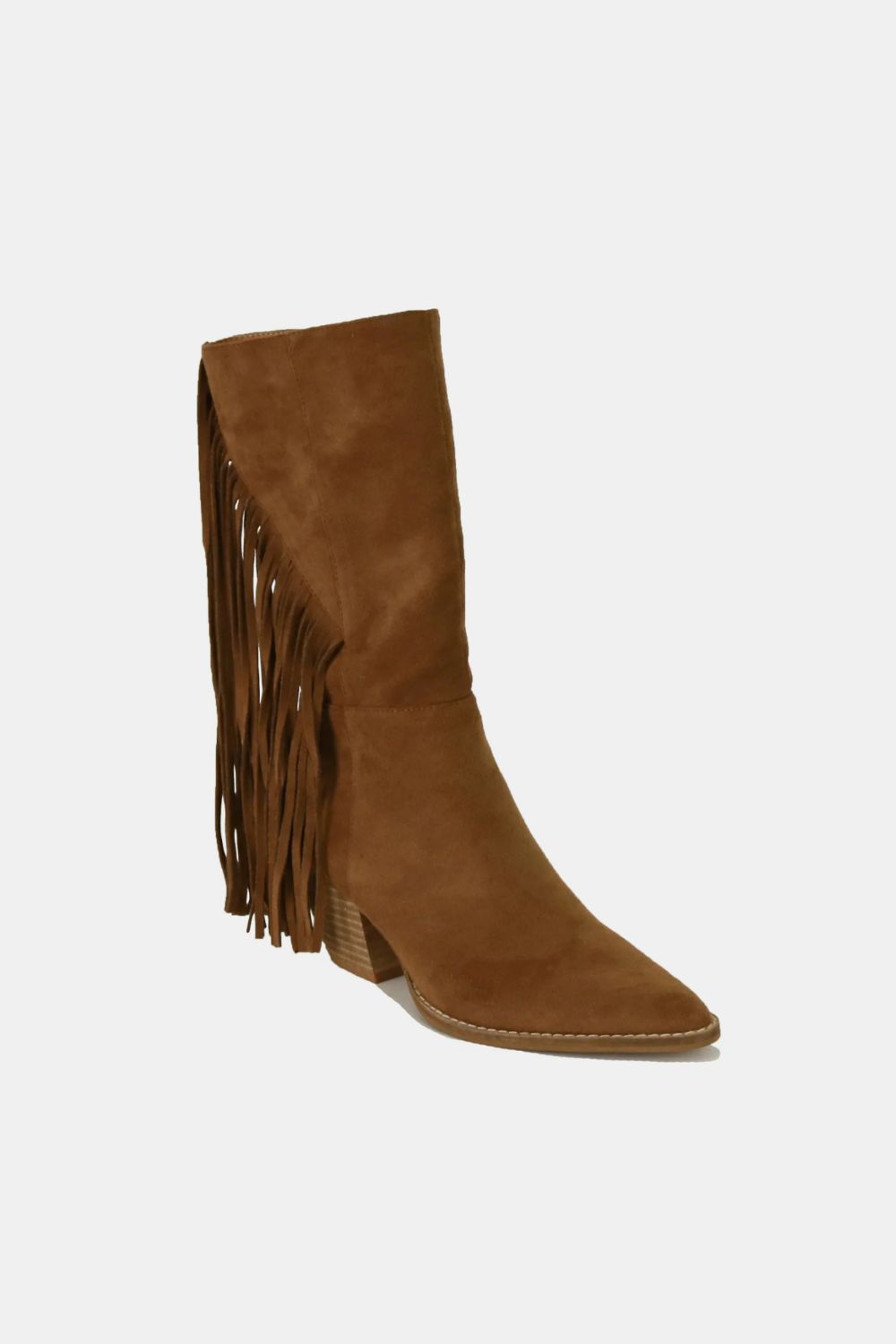 Beast Fashion Suede Fringe Point Toe Boots