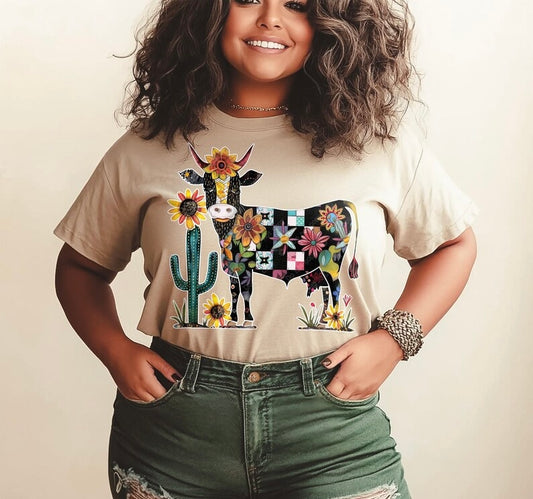 Aztec cow tee