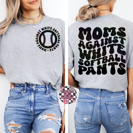 Moms against white baseball pants