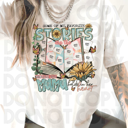 Some of my favorite stories are the memories this mama holds in her heart (blue)