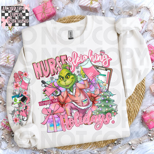 Nurse sleighing the holidays