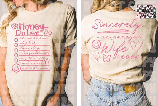 Honey Do List- an annoyed wife