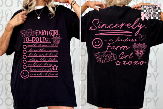 Farm girl to do list