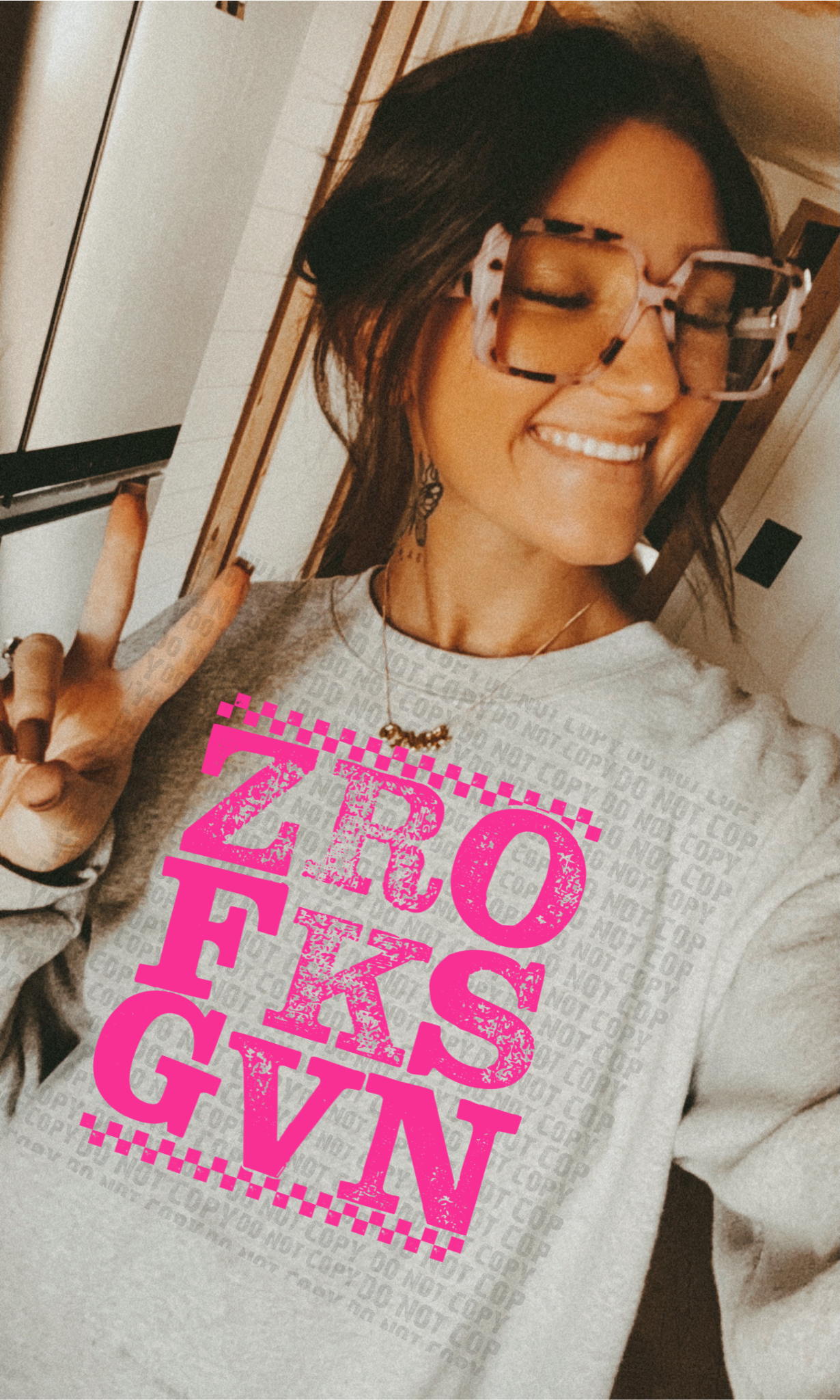 Pink Zero F*cks Given T-shirt or Sweatshirt