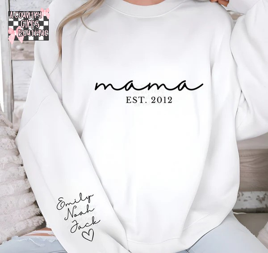 ________ est date and kids names on sleeve