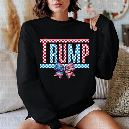 Checkered T R U M P Long Sleeve or Crewneck