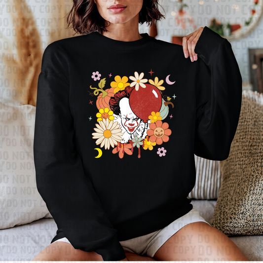 Floral Clown Long Sleeve or Crewneck